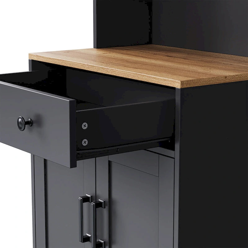 TV Stand with Gourd-Shaped Legs for TVs Up to 70,Entertainment Center with Bookshelves & Glass Doors,Adjustable Shelves