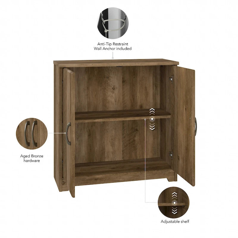 Cabot Small Entryway Cabinet with Doors by Bush Furniture