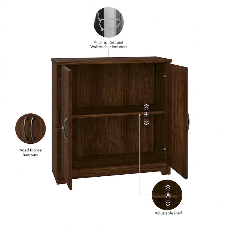 Cabot Small Entryway Cabinet with Doors by Bush Furniture