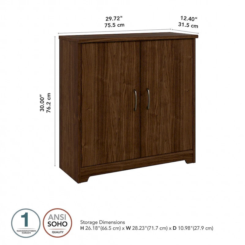 Cabot Small Entryway Cabinet with Doors by Bush Furniture