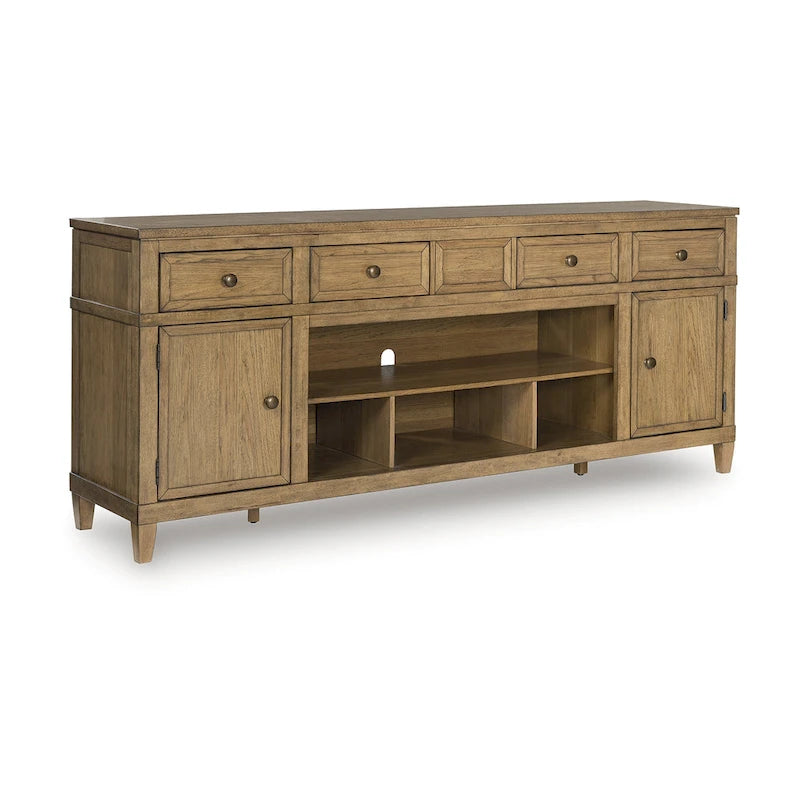 Light Brown 81" TV Stand for TVs up to 93", 81W x 18D x 33.38H