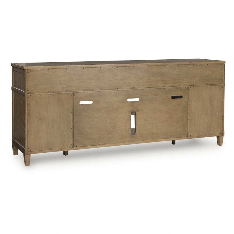 Signature Design by Ashley Sharlance Light Brown 81 TV Stand for TVs up to 93 - 81 W x 18 D x 33.38 H