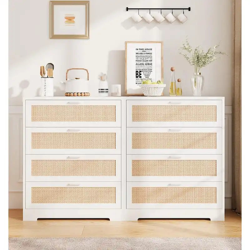 Rattan 4 Drawer Dresser for Bedroom