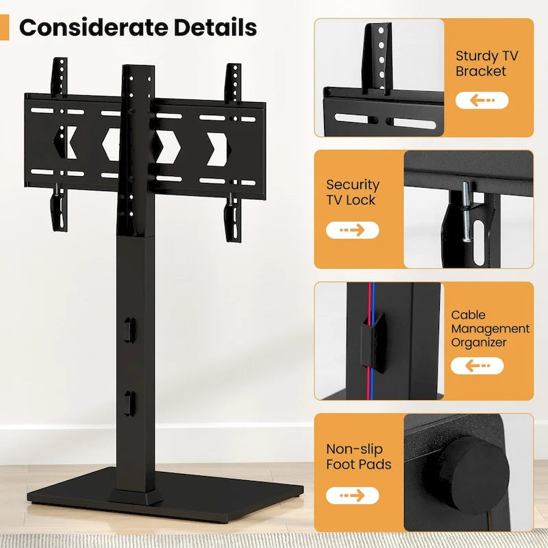 Gymax Floor TV Stand Universal TV Stand for 32-70 Inch TVs up to 110