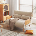 JASIWAY 43.3 Upholstered Loveseat Sofa Bed, Beige