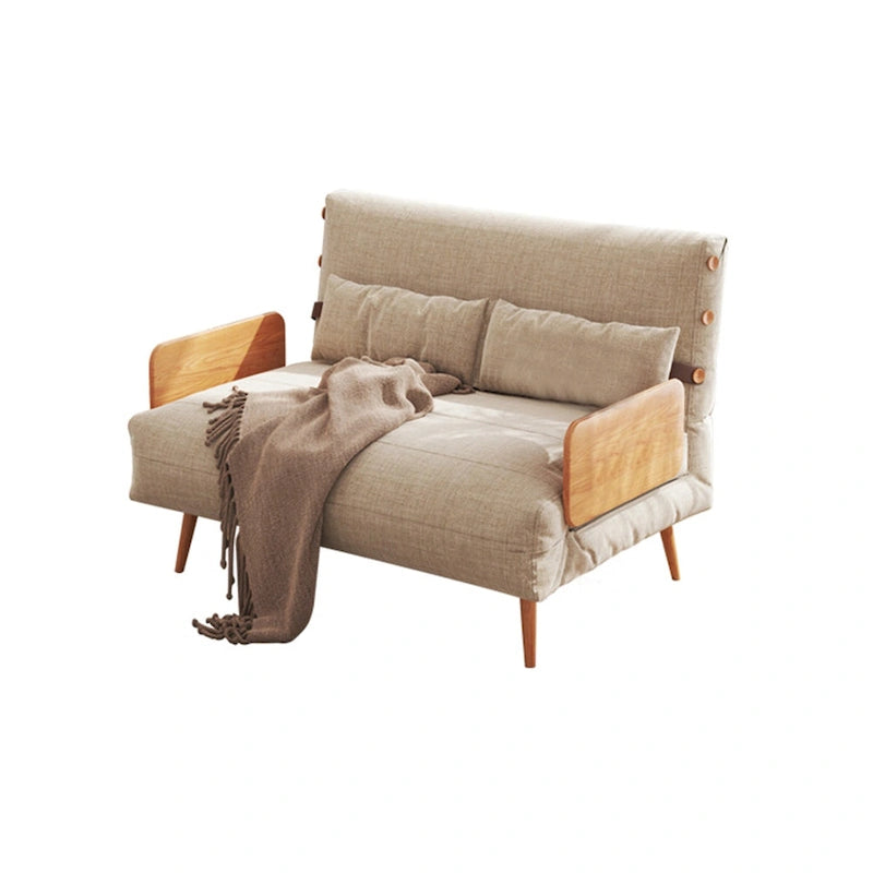 JASIWAY 43.3 Upholstered Loveseat Sofa Bed, Beige