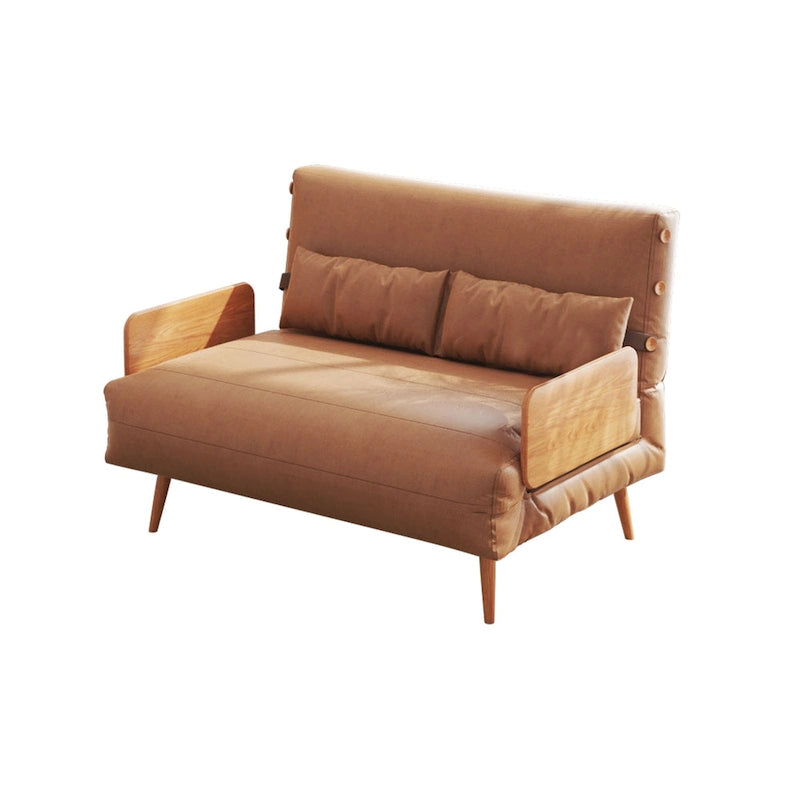 JASIWAY 43.3 Upholstered Loveseat Sofa Bed, Beige