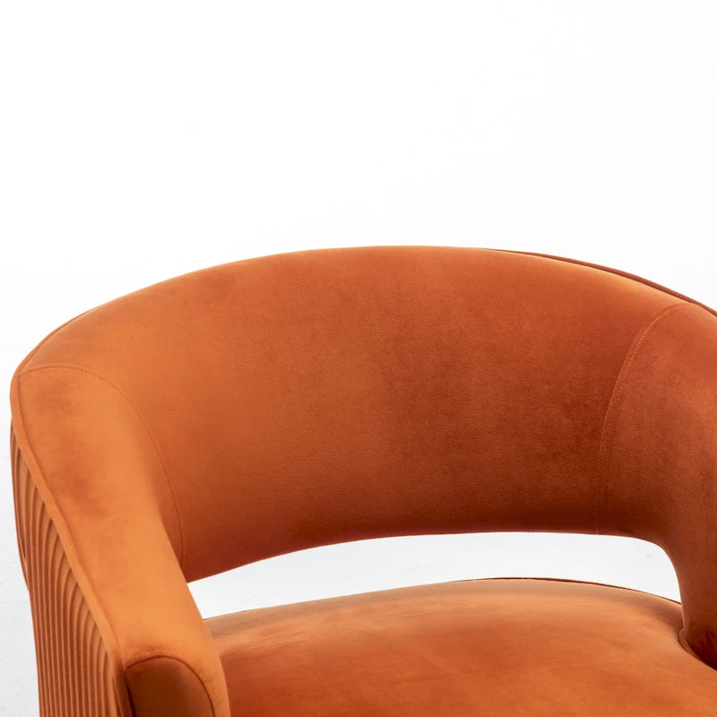 Modern Velvet Accent Arm Vanity Chair with Wingback Design & Gold Legs