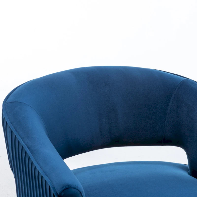Modern Velvet Accent Arm Vanity Chair with Wingback Design & Gold Legs
