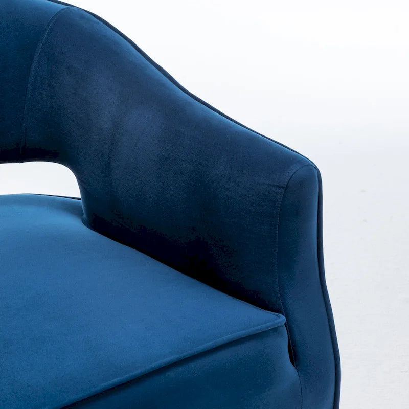 Modern Velvet Accent Arm Vanity Chair with Wingback Design & Gold Legs