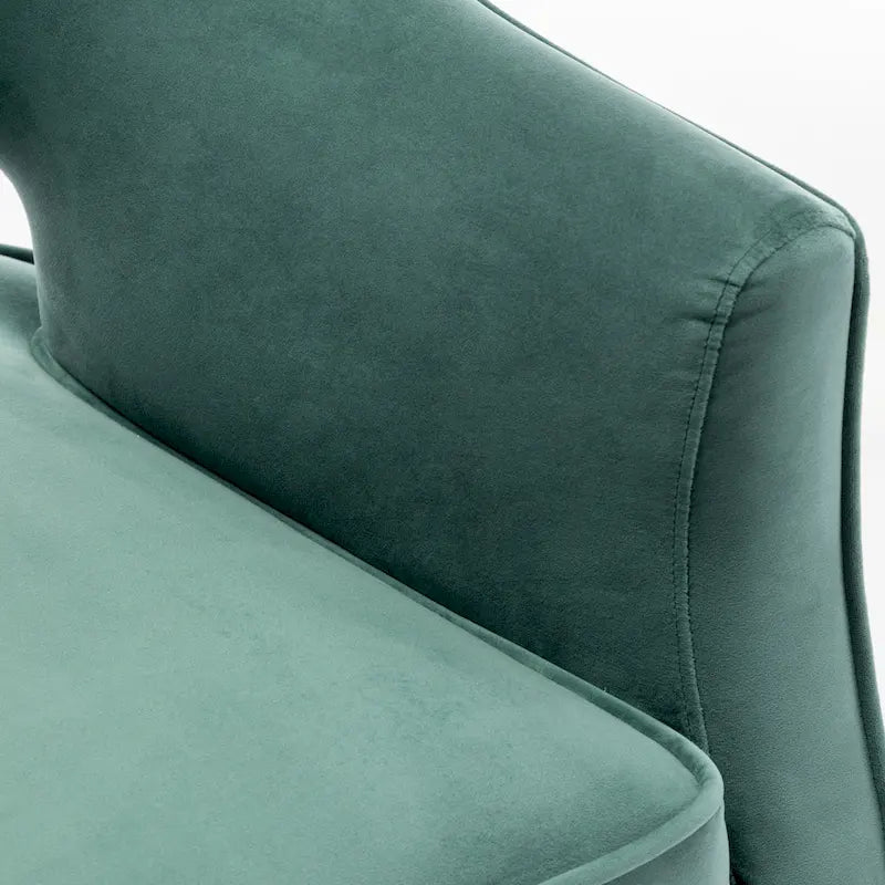 Modern Velvet Accent Arm Vanity Chair with Wingback Design & Gold Legs