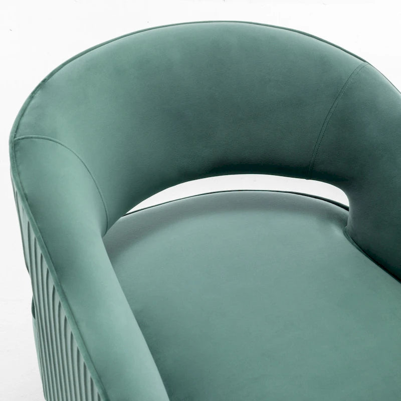 Modern Velvet Accent Arm Vanity Chair with Wingback Design & Gold Legs