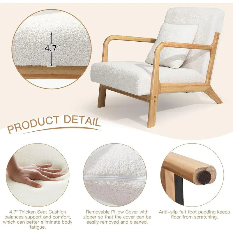 AECOJOY Mid Century Modern Living Room Reading Comfy Lounge Chairs