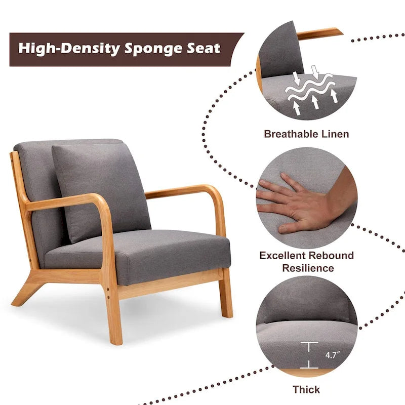 AECOJOY Mid Century Modern Living Room Reading Comfy Lounge Chairs