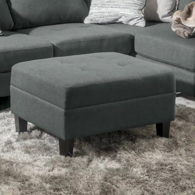 Tiernan Tufted Fabric Ottoman by Christopher Knight Home