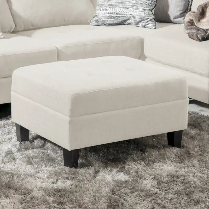 Tiernan Tufted Fabric Ottoman by Christopher Knight Home