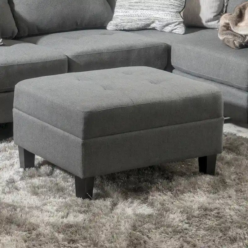 Tiernan Tufted Fabric Ottoman by Christopher Knight Home