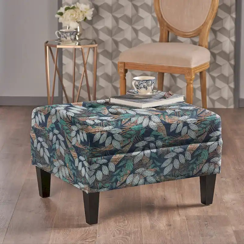 Tiernan Tufted Fabric Ottoman by Christopher Knight Home