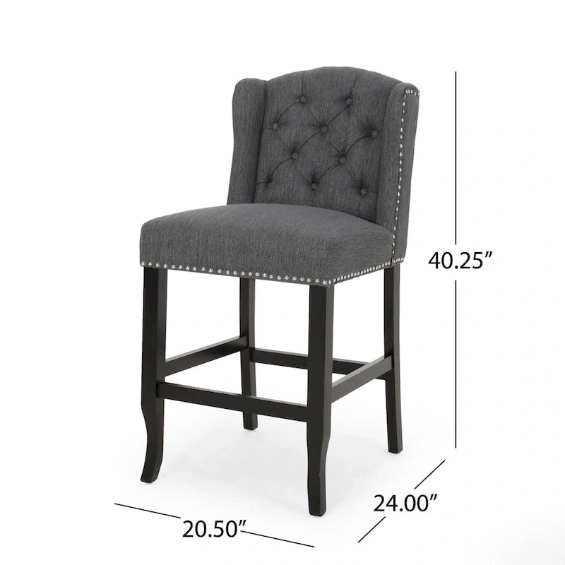 Foxcroft Wingback Counter Stool (Set of 2) by Christopher Knight Home