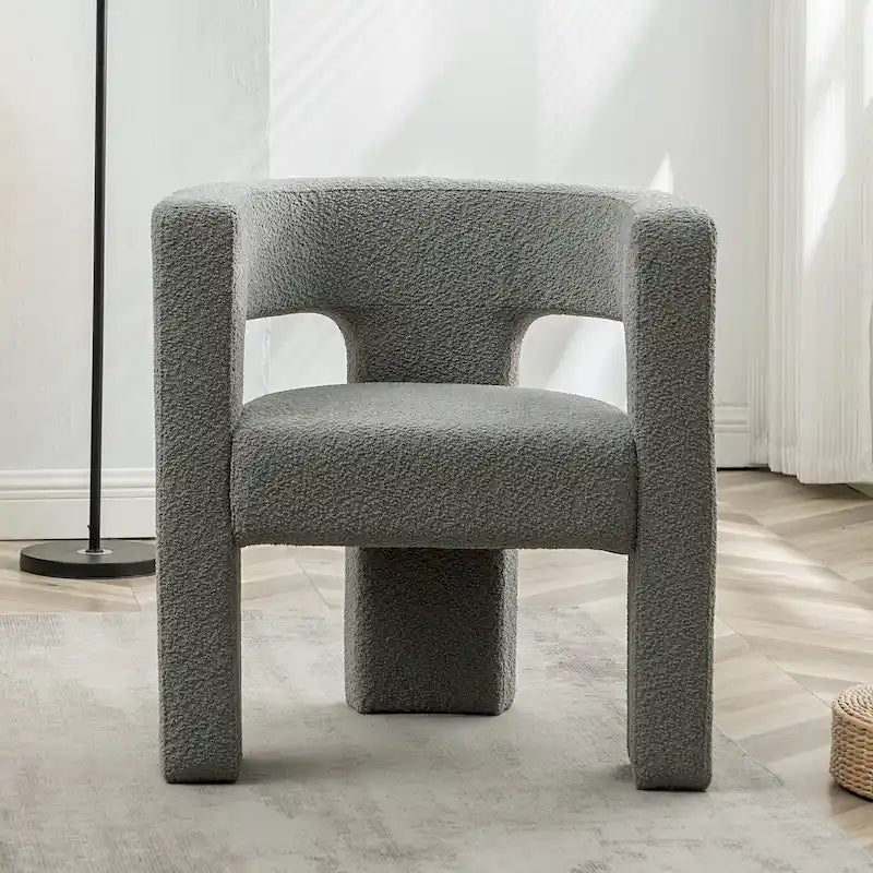 KINWELL 28 Wide Boucle Upholstered Square Armchair