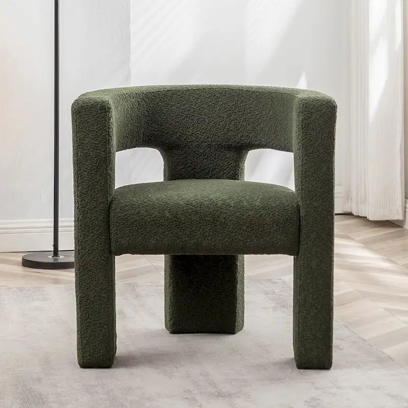 KINWELL 28 Wide Boucle Upholstered Square Armchair