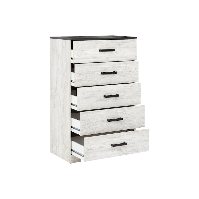 Contrasting Woodgrain Chest of Drawers with Multi-Tone Finish & Ample Storage