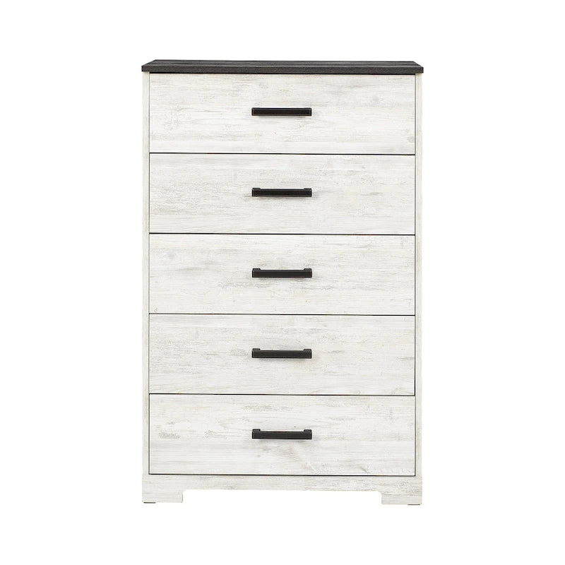 Contrasting Woodgrain Chest of Drawers with Multi-Tone Finish & Ample Storage