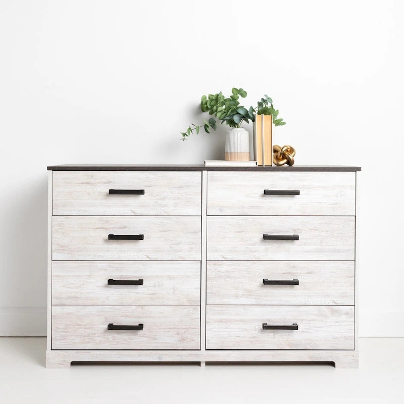 Contrasting Woodgrain Chest of Drawers with Multi-Tone Finish & Ample Storage