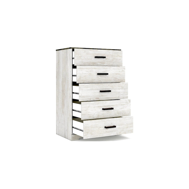 Contrasting Woodgrain Chest of Drawers with Multi-Tone Finish & Ample Storage