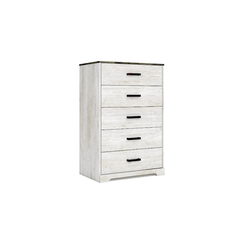 Contrasting Woodgrain Chest of Drawers with Multi-Tone Finish & Ample Storage