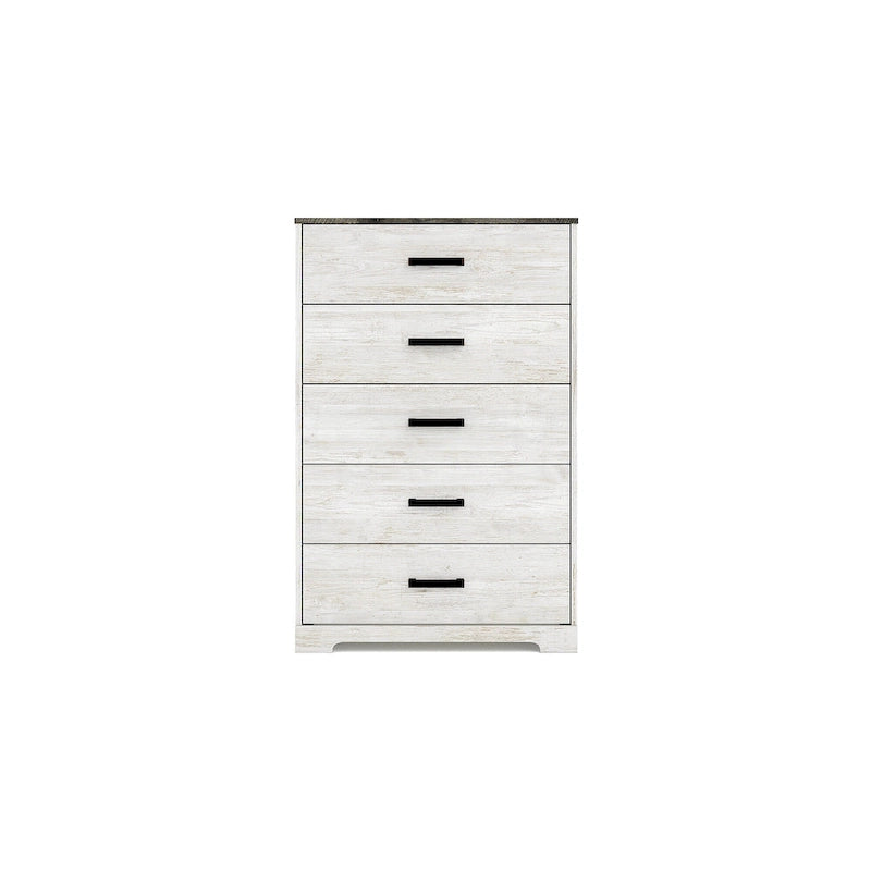 Contrasting Woodgrain Chest of Drawers with Multi-Tone Finish & Ample Storage