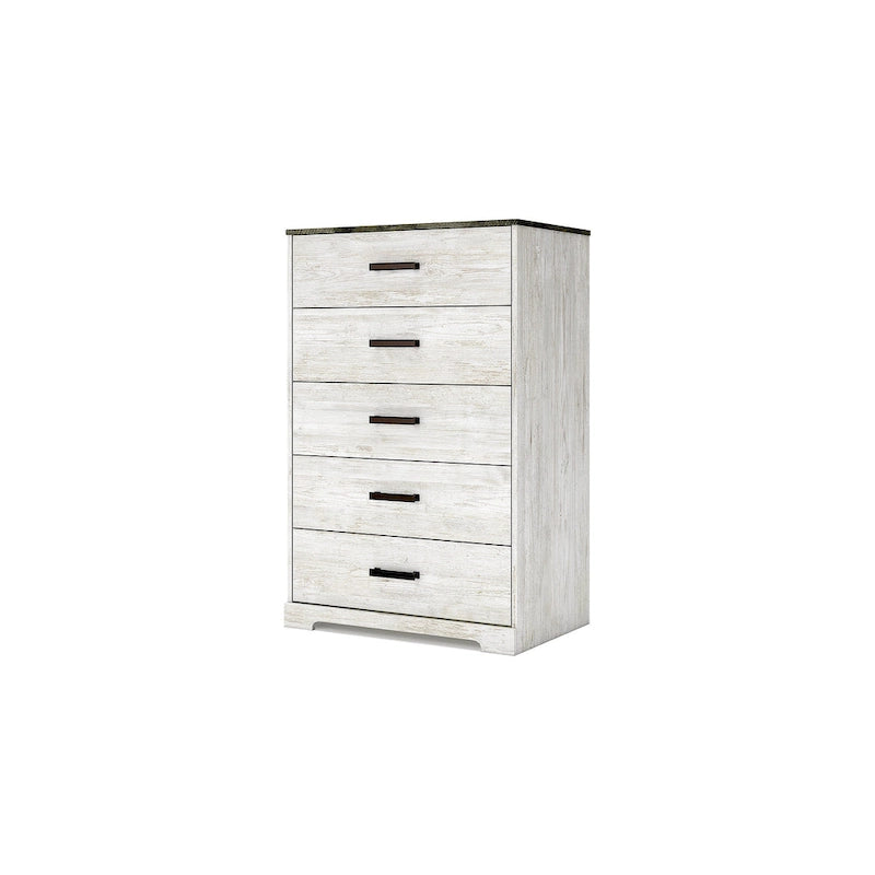 Contrasting Woodgrain Chest of Drawers with Multi-Tone Finish & Ample Storage