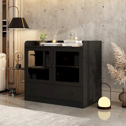 40 Cat-Friendly Litter Box Enclosure with Storage Bookcase Cabinet