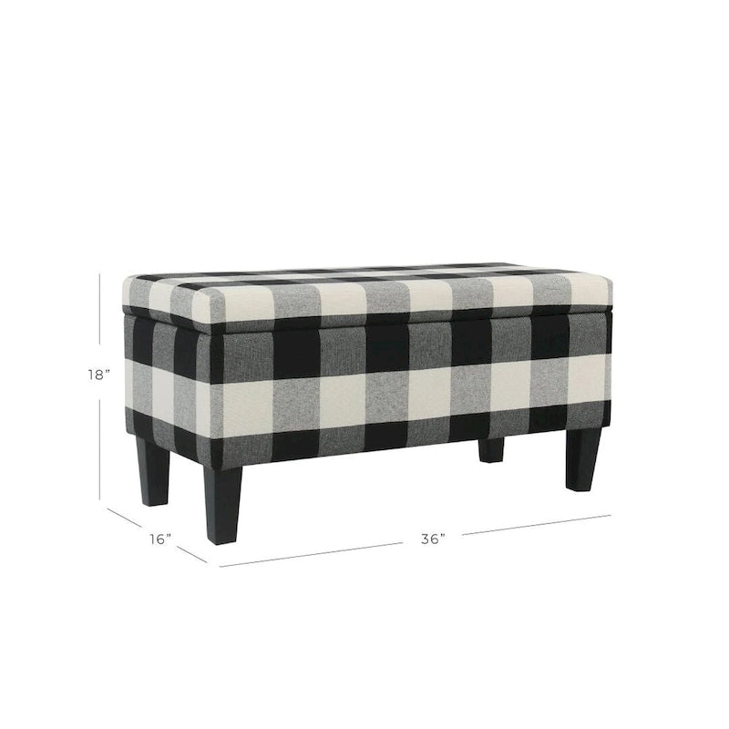 Decorative Upholstered Storage Bench with Tufted Top & Solid Wood Legs