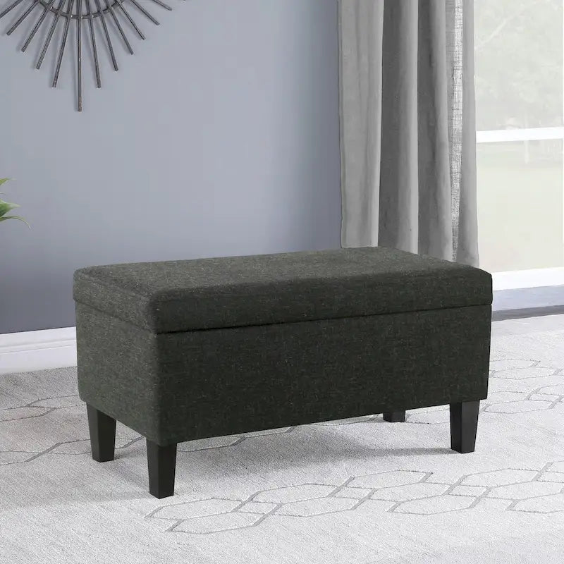 Decorative Upholstered Storage Bench with Tufted Top & Solid Wood Legs