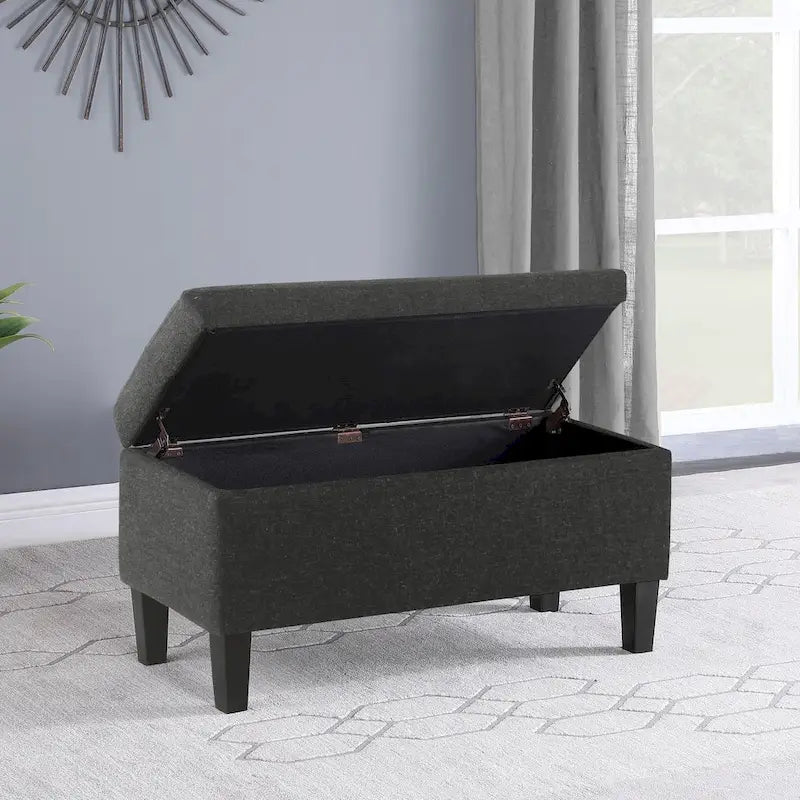 Decorative Upholstered Storage Bench with Tufted Top & Solid Wood Legs