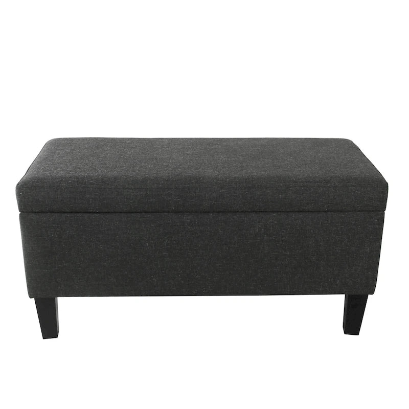 Decorative Upholstered Storage Bench with Tufted Top & Solid Wood Legs
