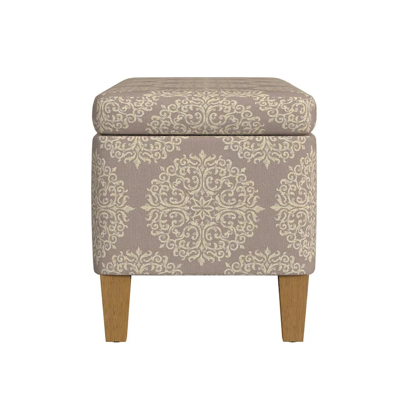 Decorative Upholstered Storage Bench with Tufted Top & Solid Wood Legs