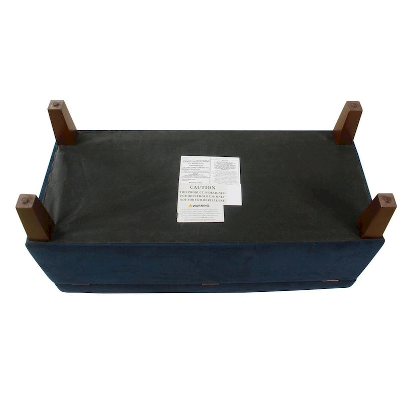 Decorative Upholstered Storage Bench with Tufted Top & Solid Wood Legs