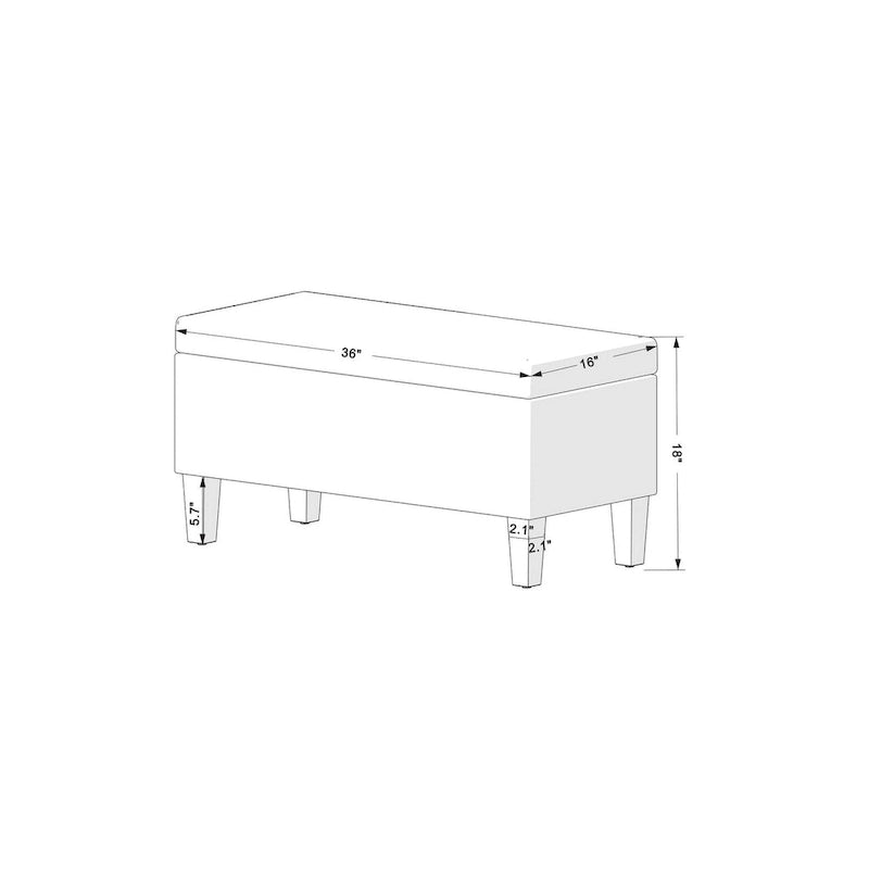 Decorative Upholstered Storage Bench with Tufted Top & Solid Wood Legs