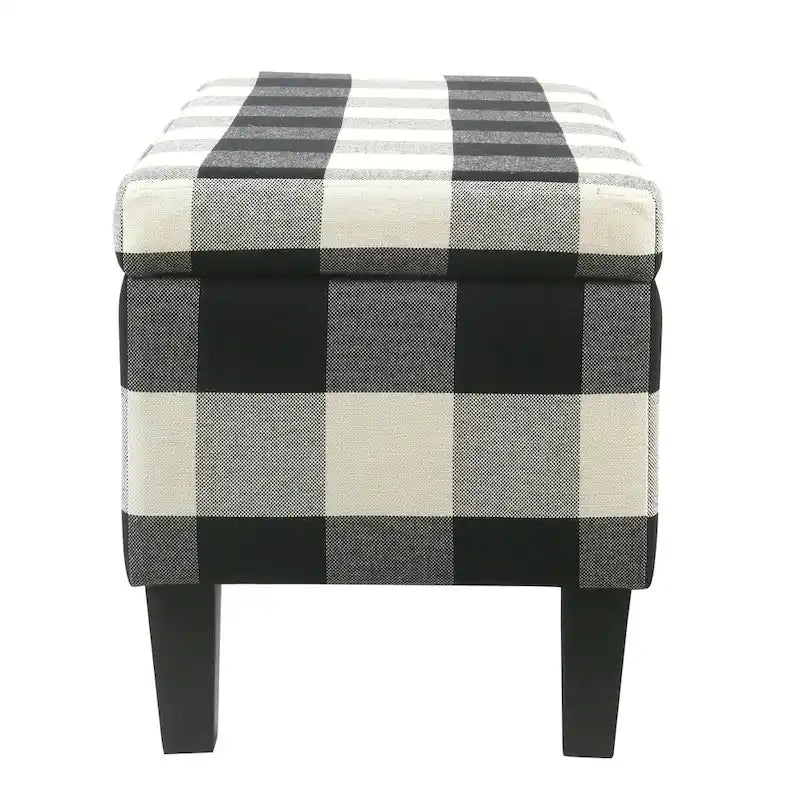 Decorative Upholstered Storage Bench with Tufted Top & Solid Wood Legs