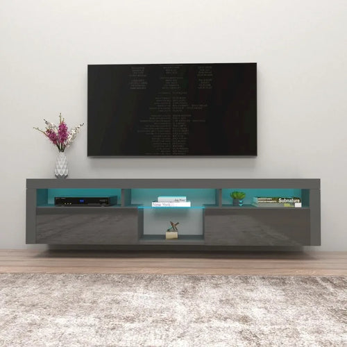 Bari 200 Wall Mounted Floating 79 TV Stand with 16 Color LEDs