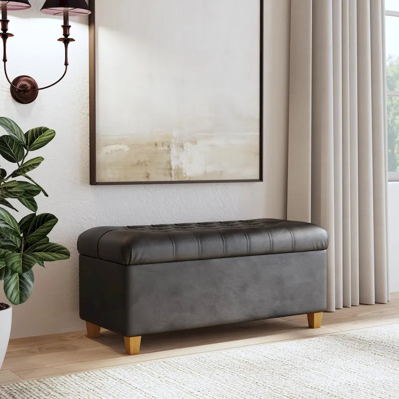 Copper Grove Caluire Button Tufted Storage Bench