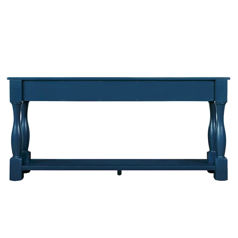 63inch Long Wood Console Table with 3 Drawers and 1 Bottom Shelf for Entryway Hallway Easy Assembly Extra-thick Sofa Table