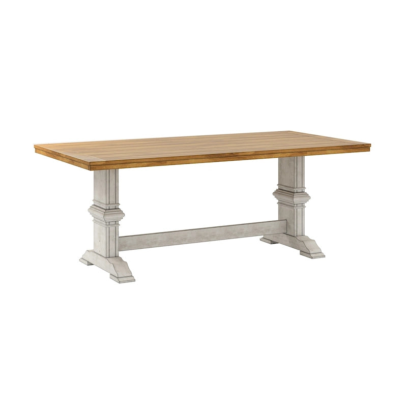 Eleanor Two-tone Solid Wood Top Dining Table by iNSPIRE Q Classic