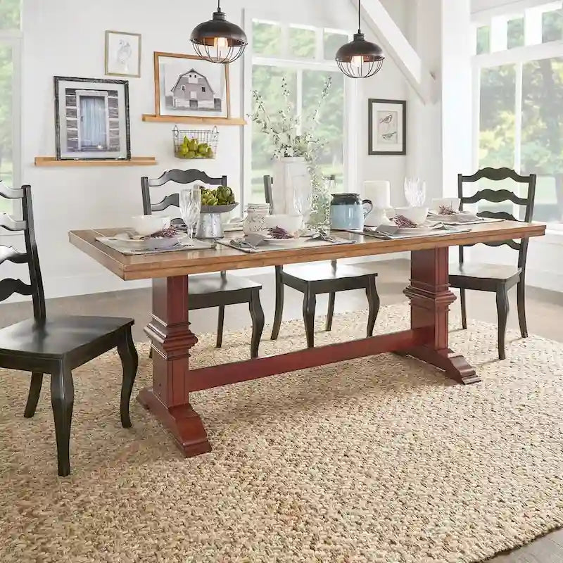 Eleanor Two-tone Solid Wood Top Dining Table by iNSPIRE Q Classic