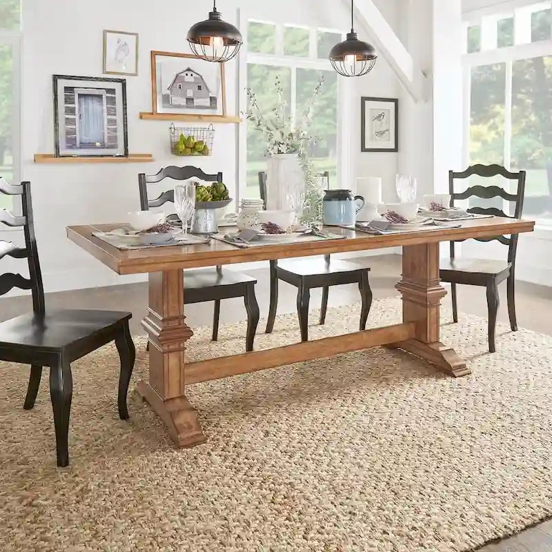 Eleanor Two-tone Solid Wood Top Dining Table by iNSPIRE Q Classic
