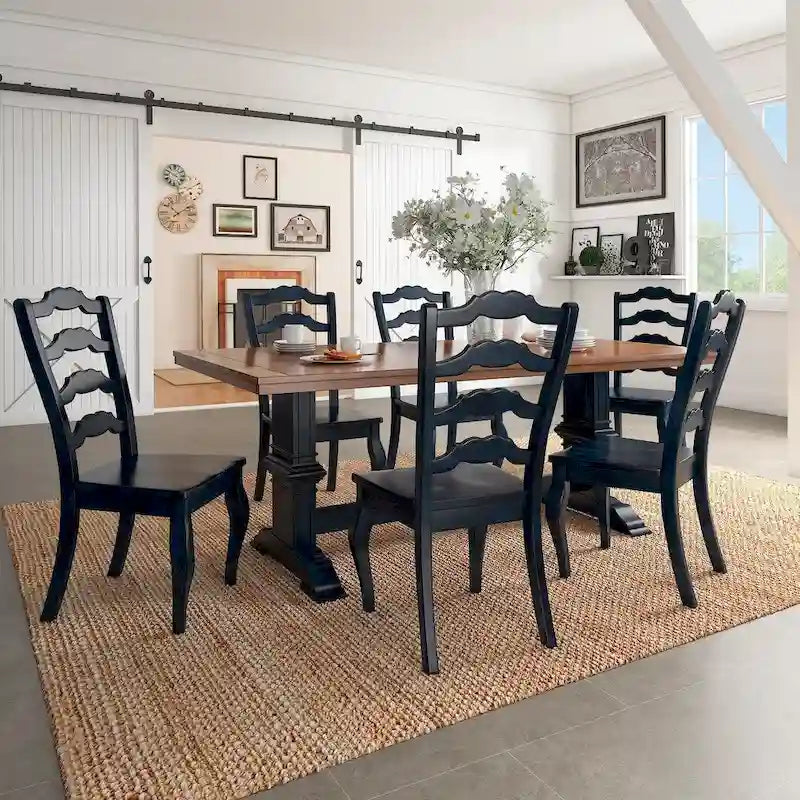 Eleanor Two-tone Solid Wood Top Dining Table by iNSPIRE Q Classic