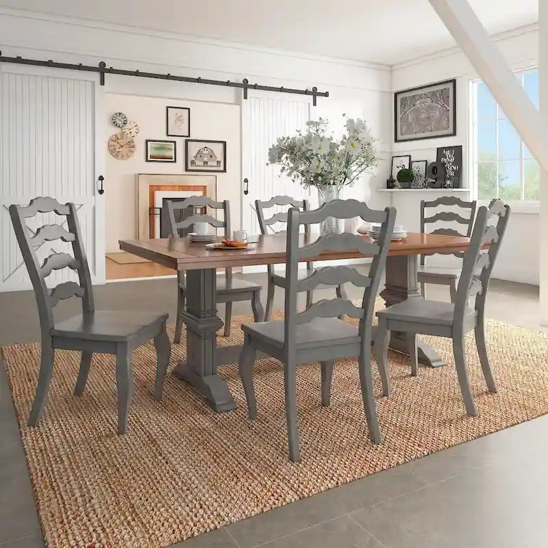 Eleanor Two-tone Solid Wood Top Dining Table by iNSPIRE Q Classic