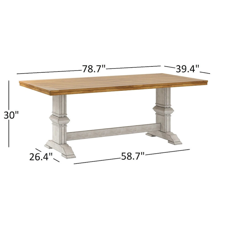 Eleanor Two-tone Solid Wood Top Dining Table by iNSPIRE Q Classic